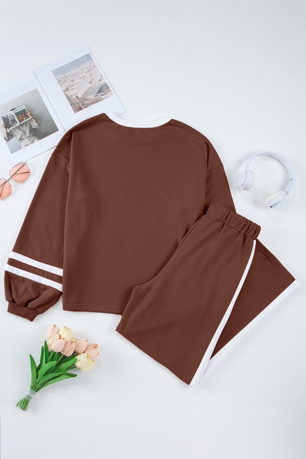 Varsity Stripe Pullover and Drawstring Pant Set