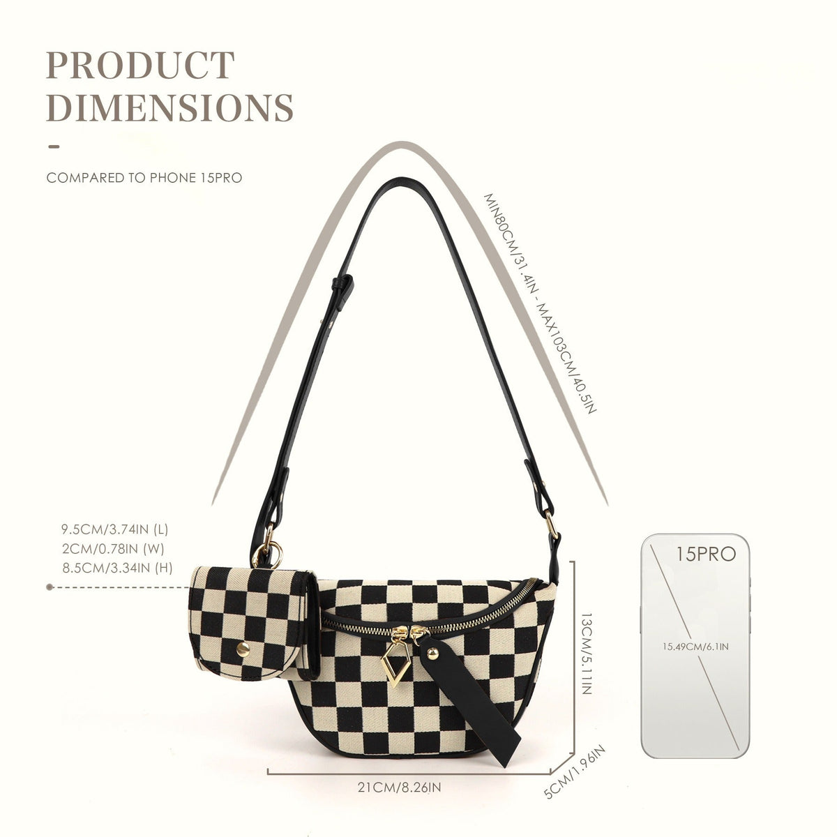 Checkerboard Chest Bag
