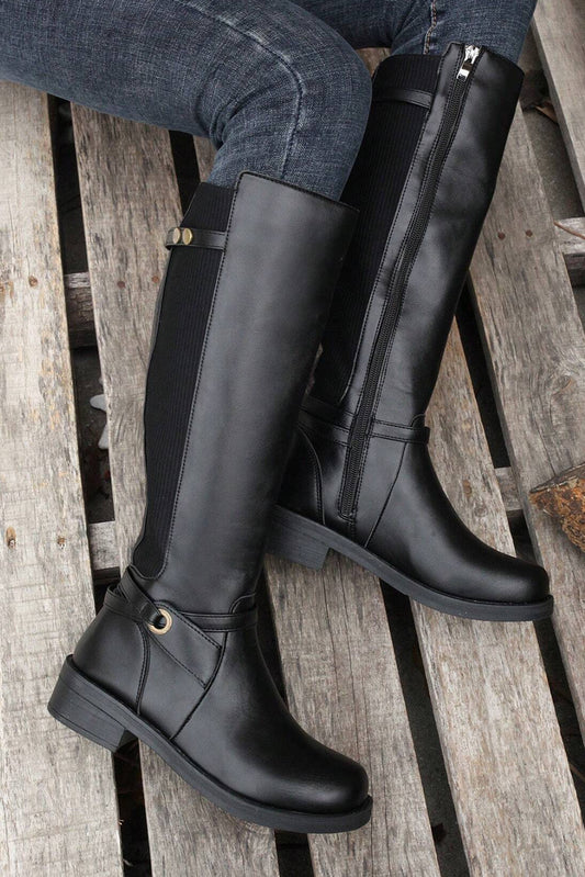 Knee High Chunky Low Heel Boots