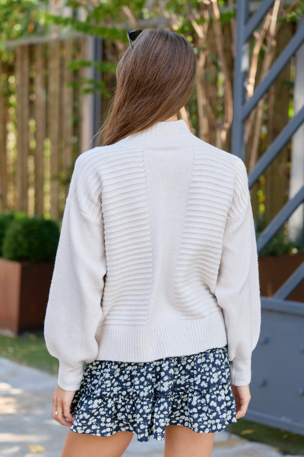 Quiet Comfort Ribbed Mock Neck Sweater - Oatmeal