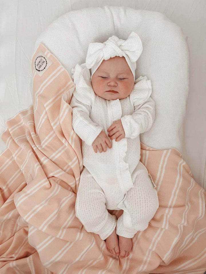 Infant Bodysuit Long-sleeved Knitted Stretch Waffle Jumpsuit