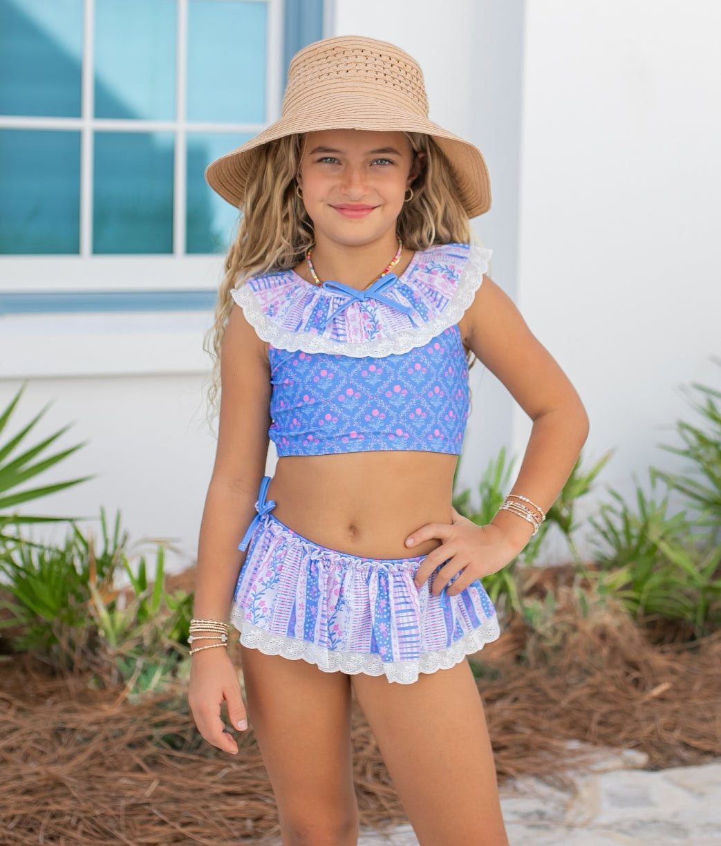 Montana Periwinkle Ruffle 2 Piece Swimsuit