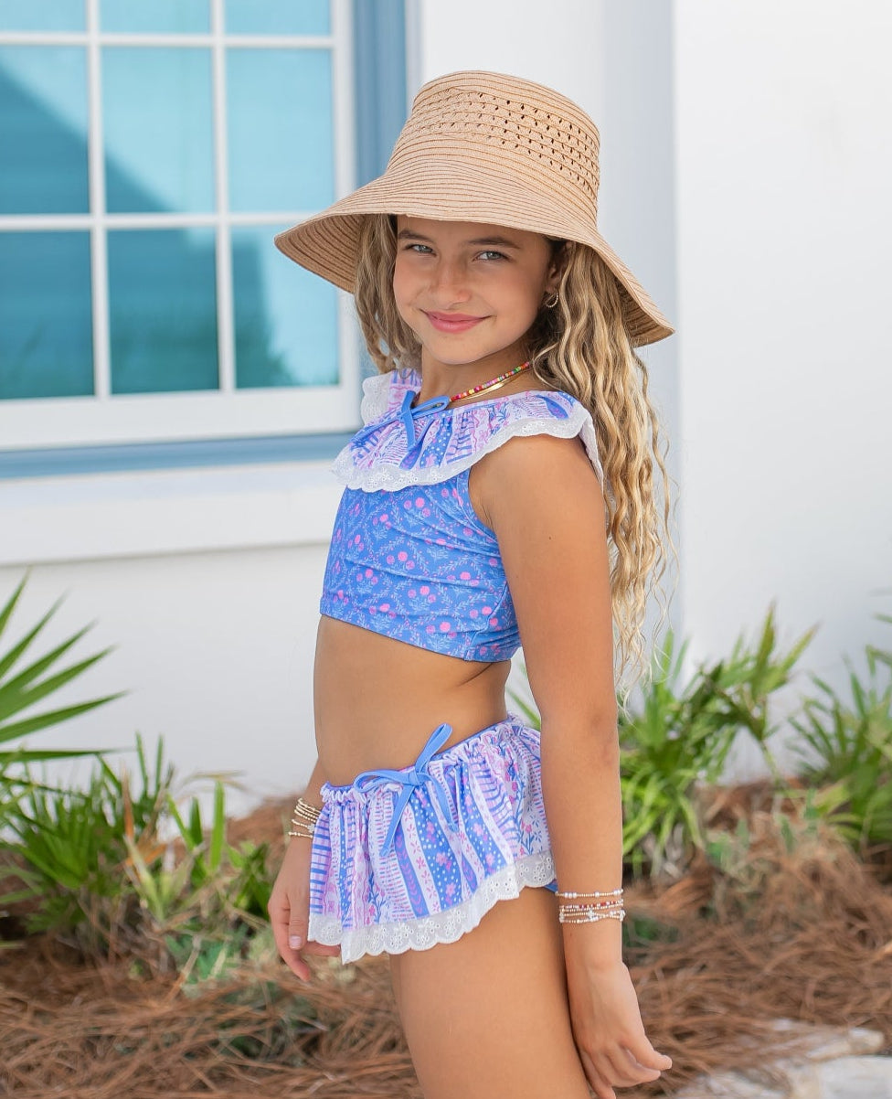 Montana Periwinkle Ruffle 2 Piece Swimsuit