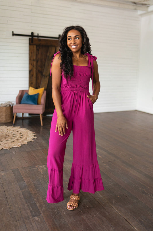 Pink Flared Jumpsuit