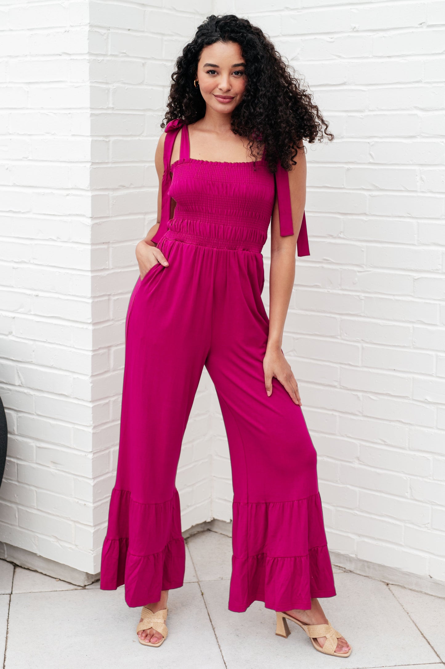 Pink Flared Jumpsuit