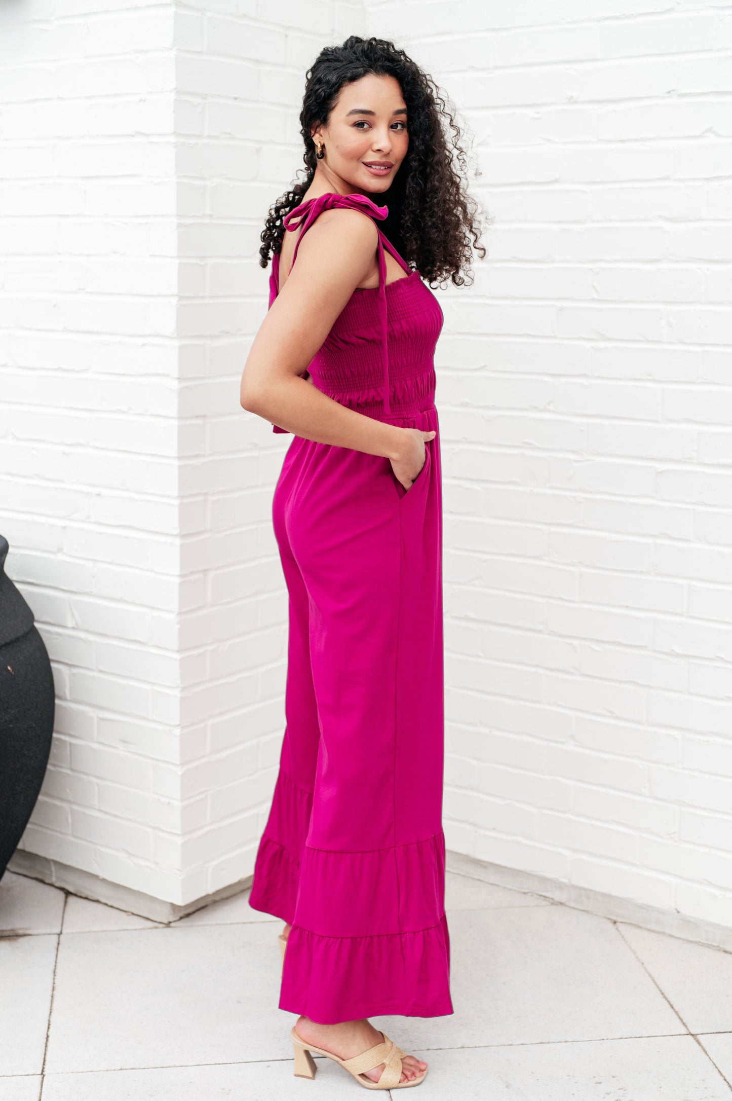 Pink Flared Jumpsuit