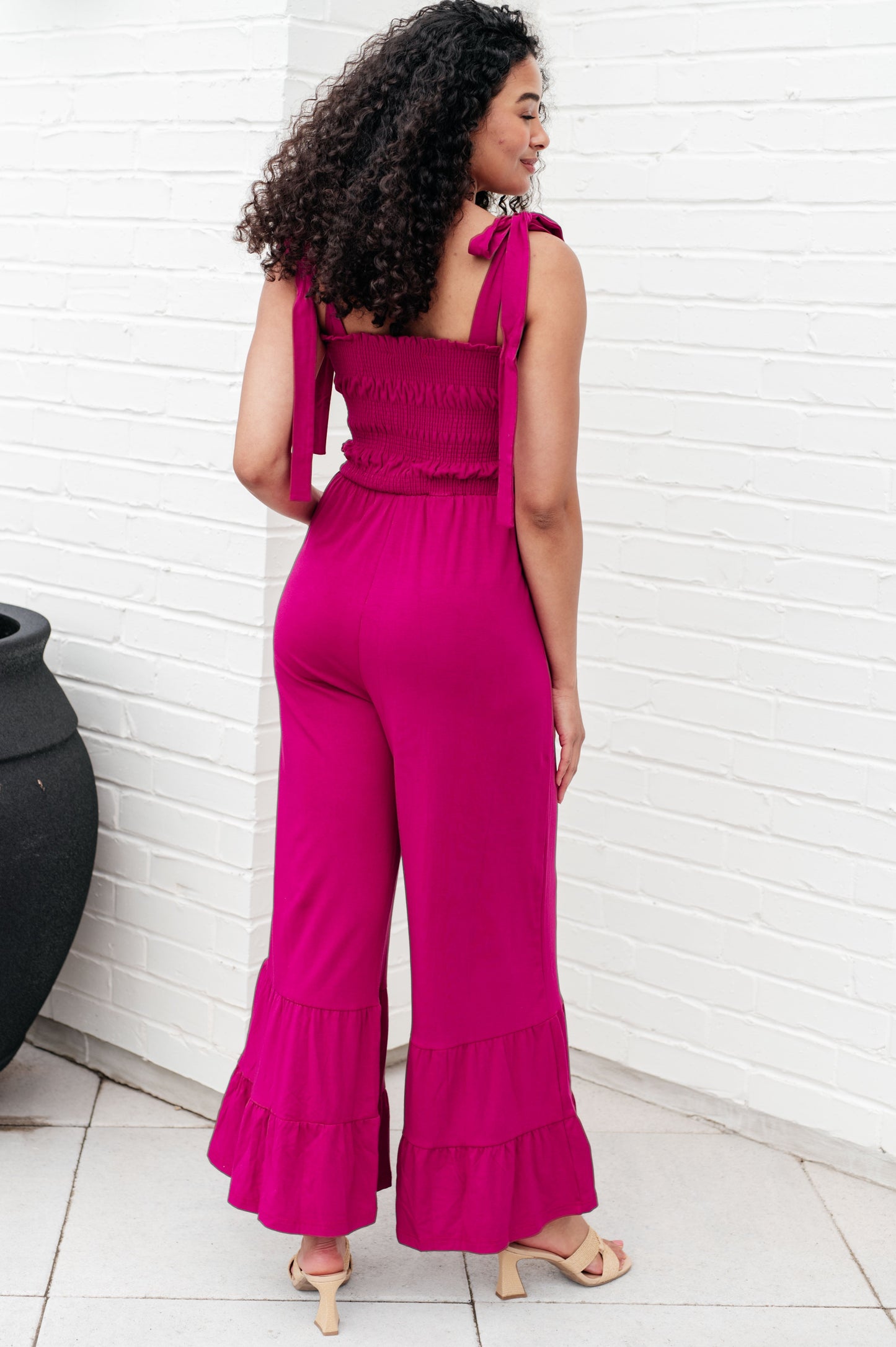 Pink Flared Jumpsuit