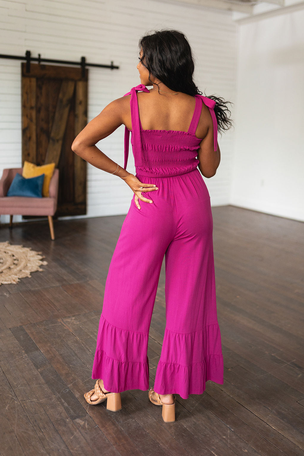 Pink Flared Jumpsuit