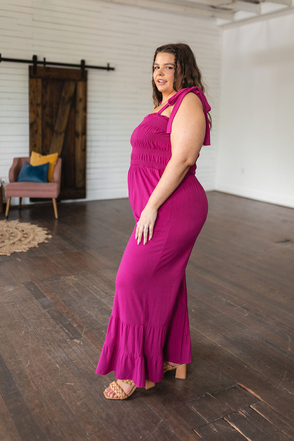 Pink Flared Jumpsuit