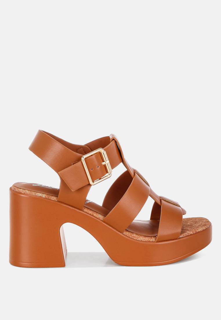 Avalon Chunky Pin Buckle Platform Heels