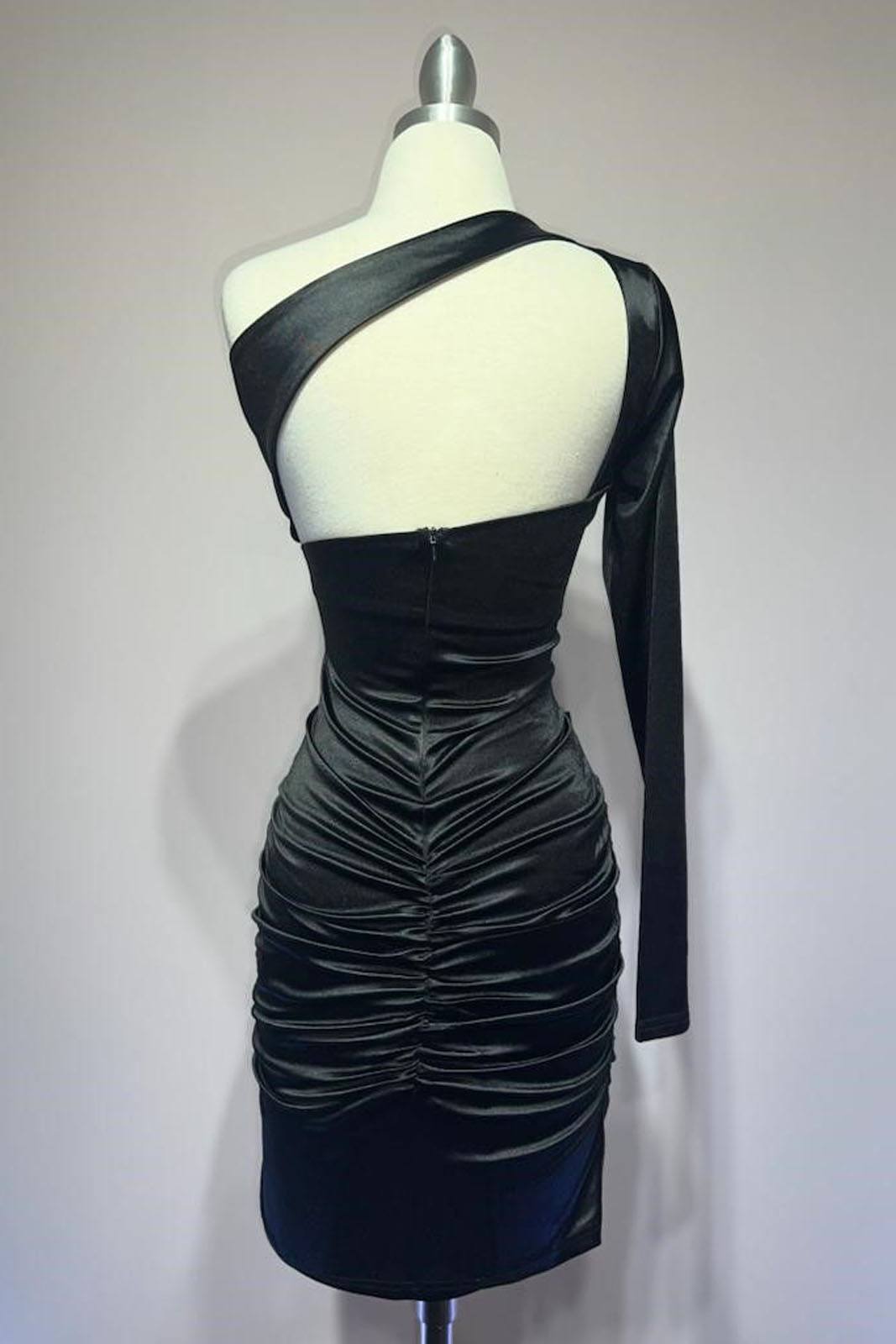 Dress One Shoulder Long Sleeve Cocktail Dress