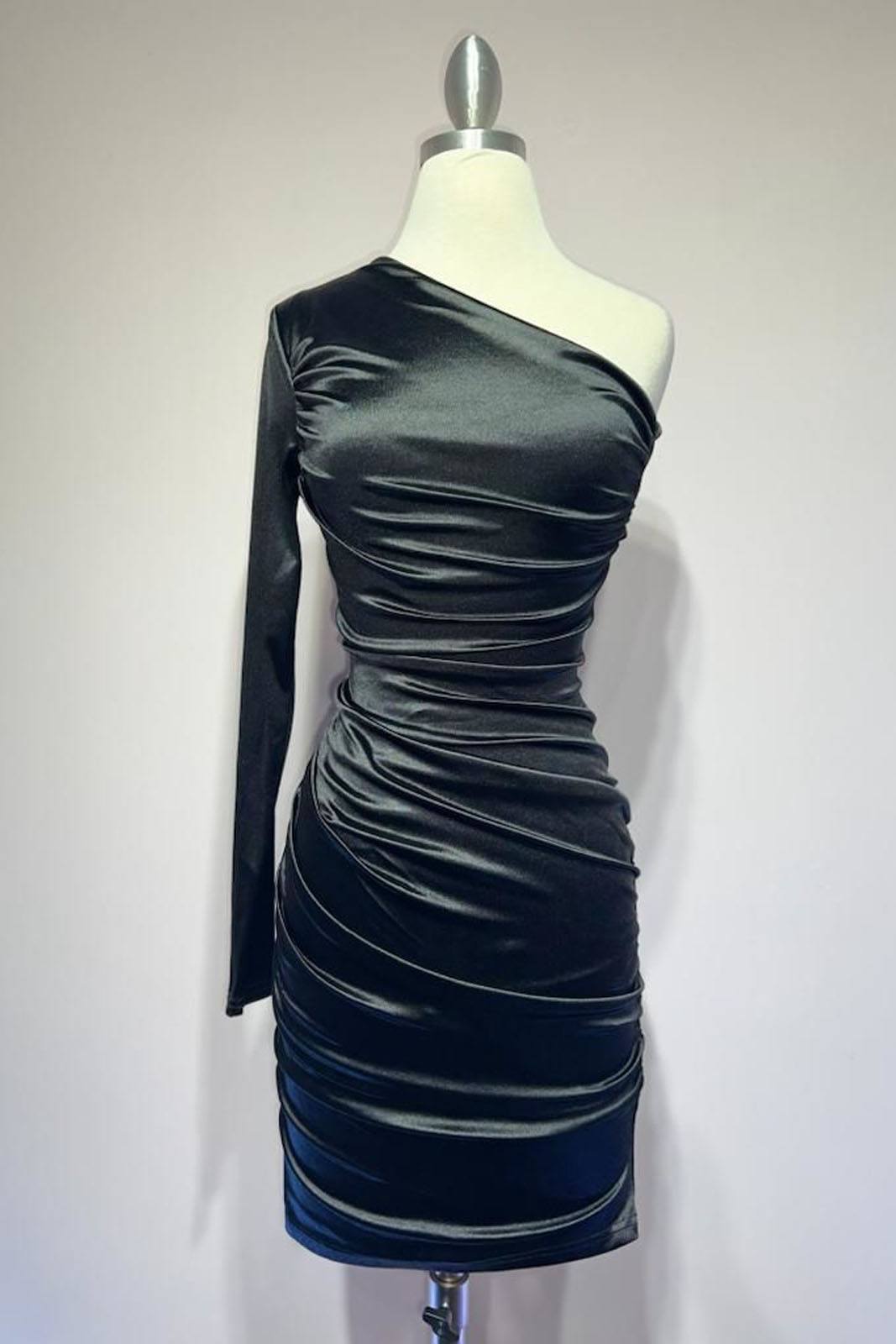 Dress One Shoulder Long Sleeve Cocktail Dress