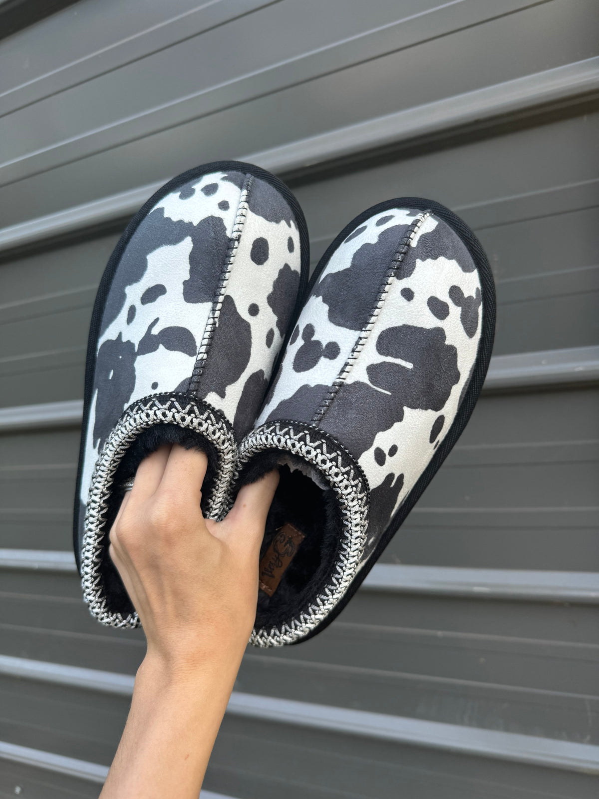 Cow Print Bruin Slippers | Cozy Women's Slip-On Slippers