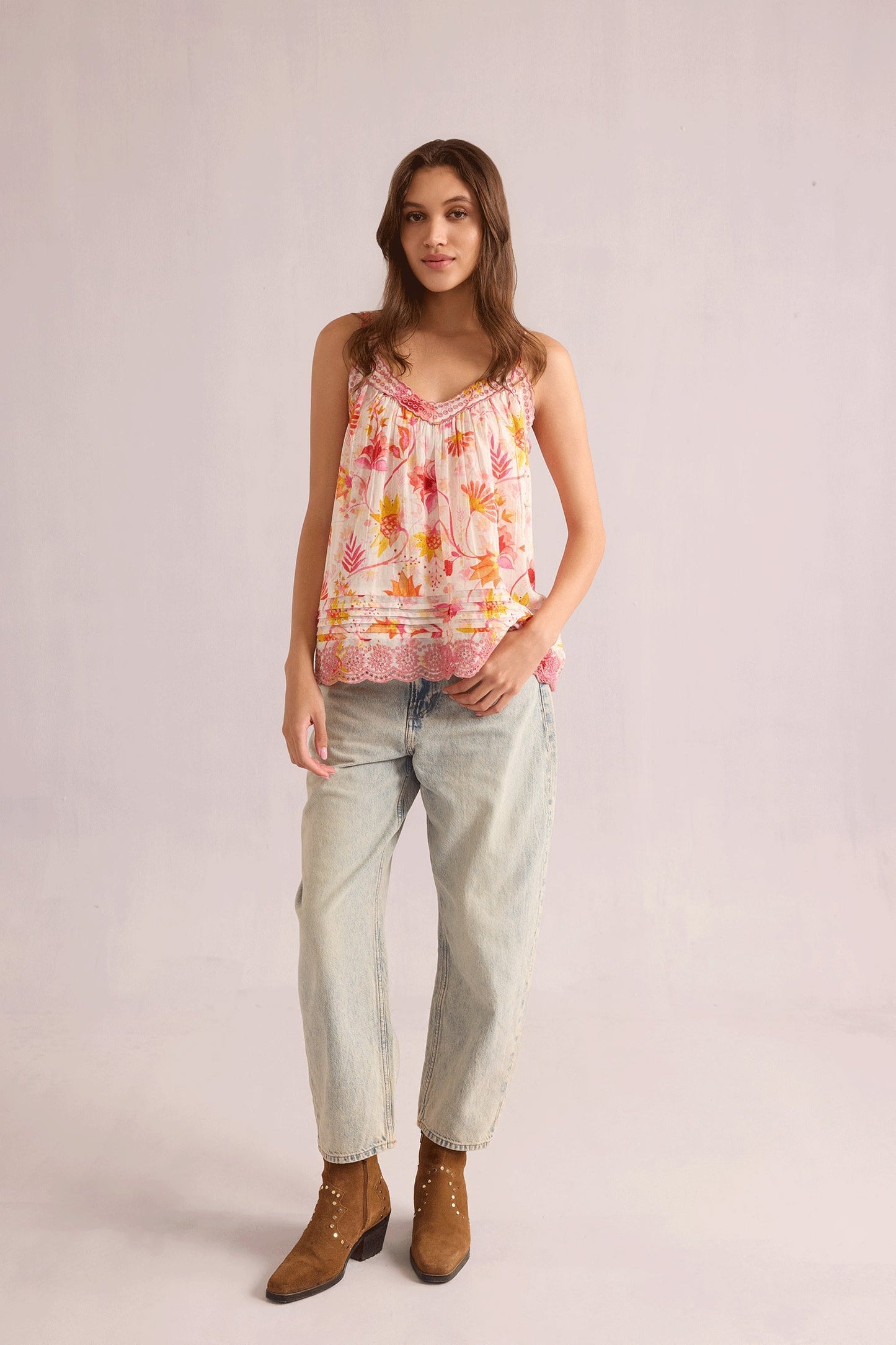 Cotton Caroline's Carefree Top In Pink