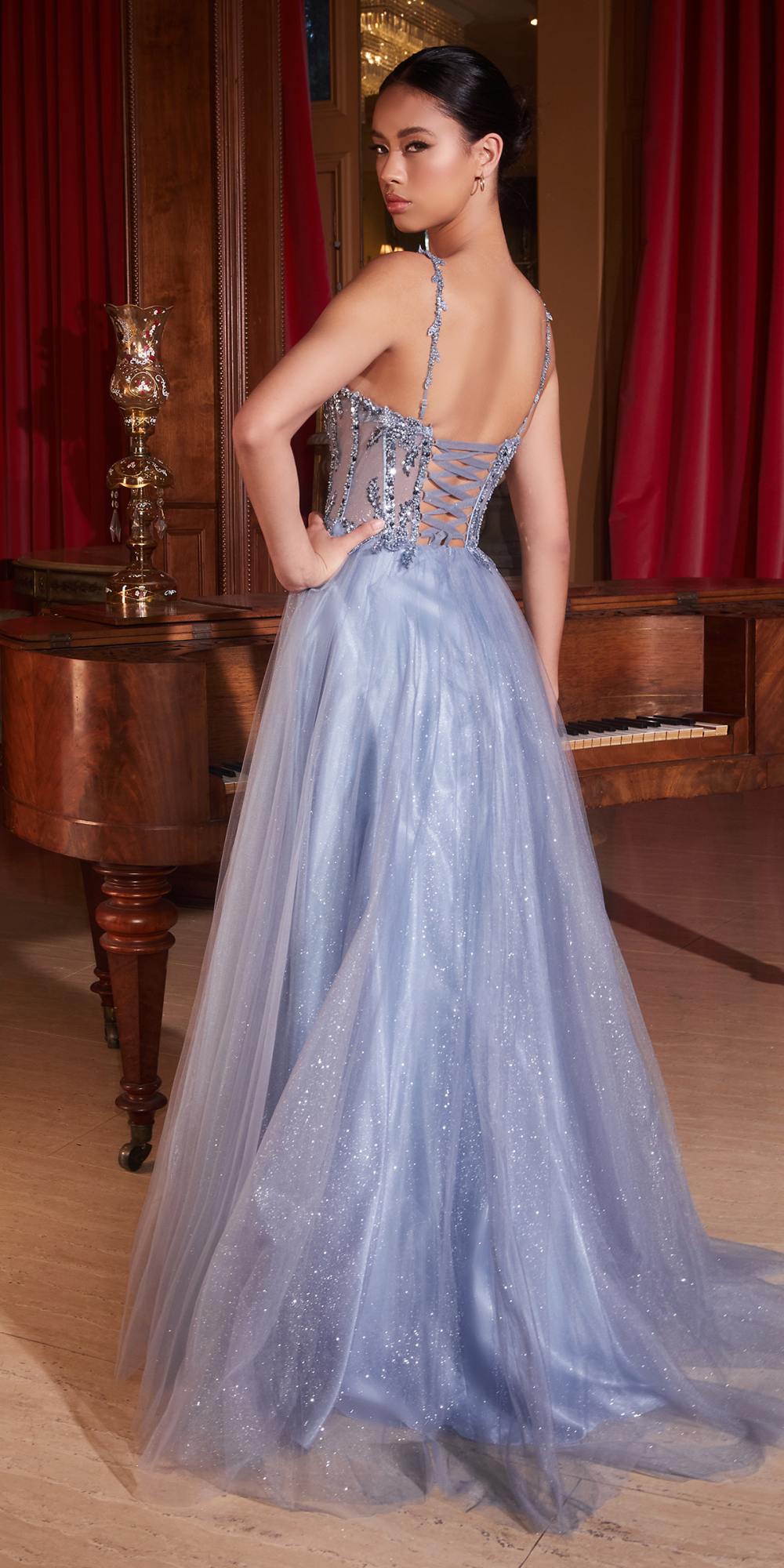Long Lace and Tulle A-Line Ball Gown