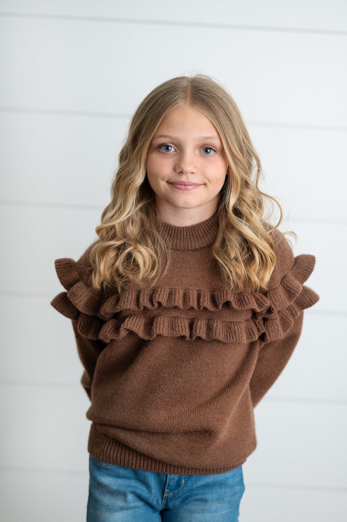 Chocolate Ruffle Sweater