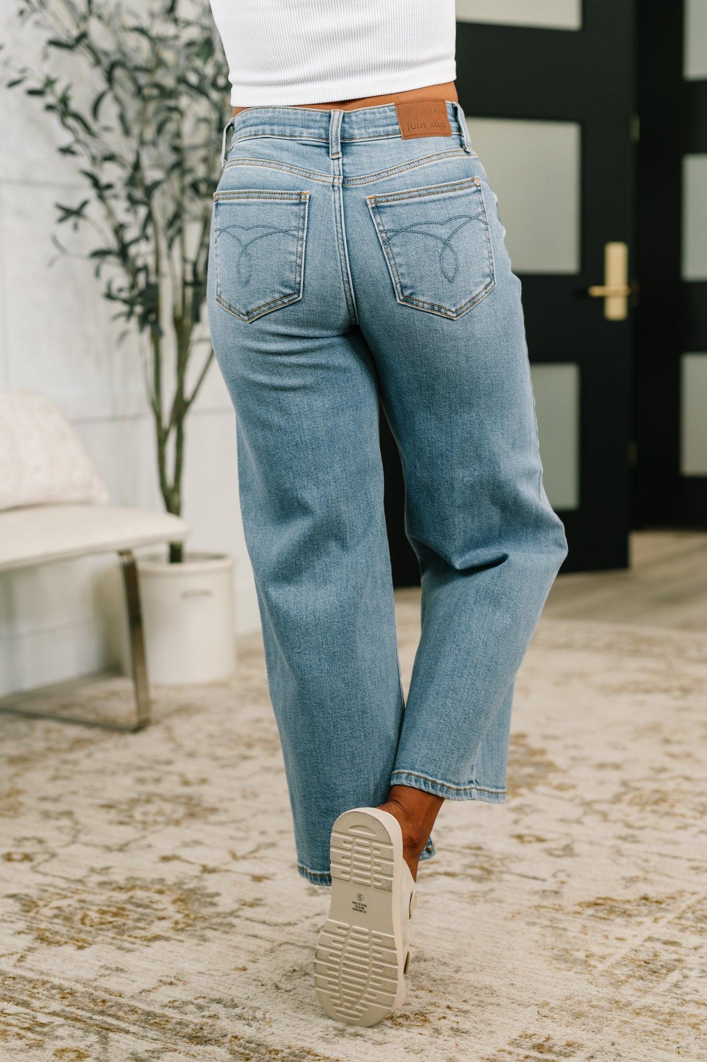 Claudia Mid Rise Wide Leg Ankle Jean