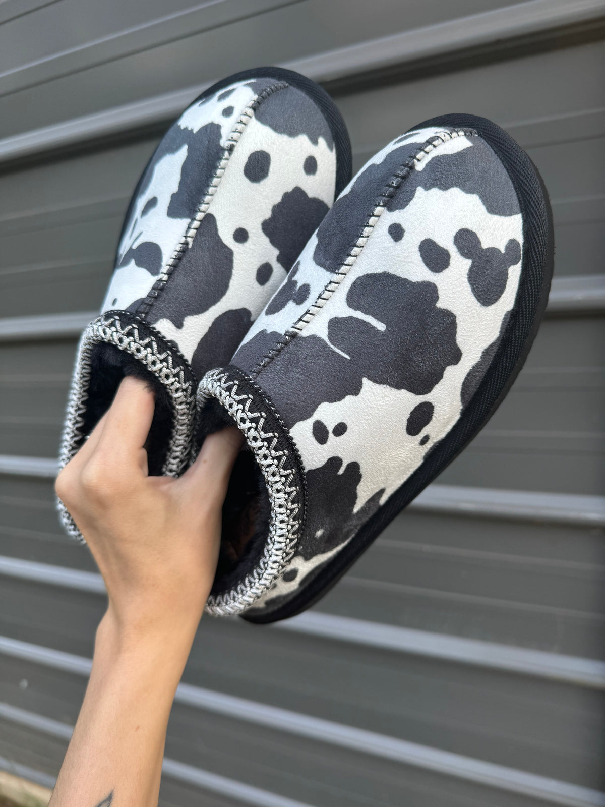 Cow Print Bruin Slippers | Cozy Women's Slip-On Slippers