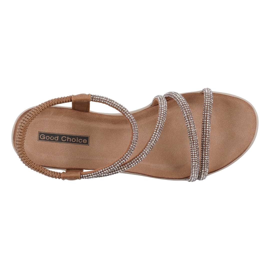 Emory Gold Embellished Wedge Sandals