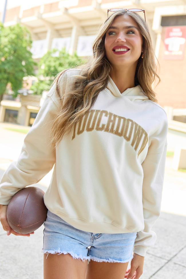 Touchdown Block Cream Graphic Hoodie