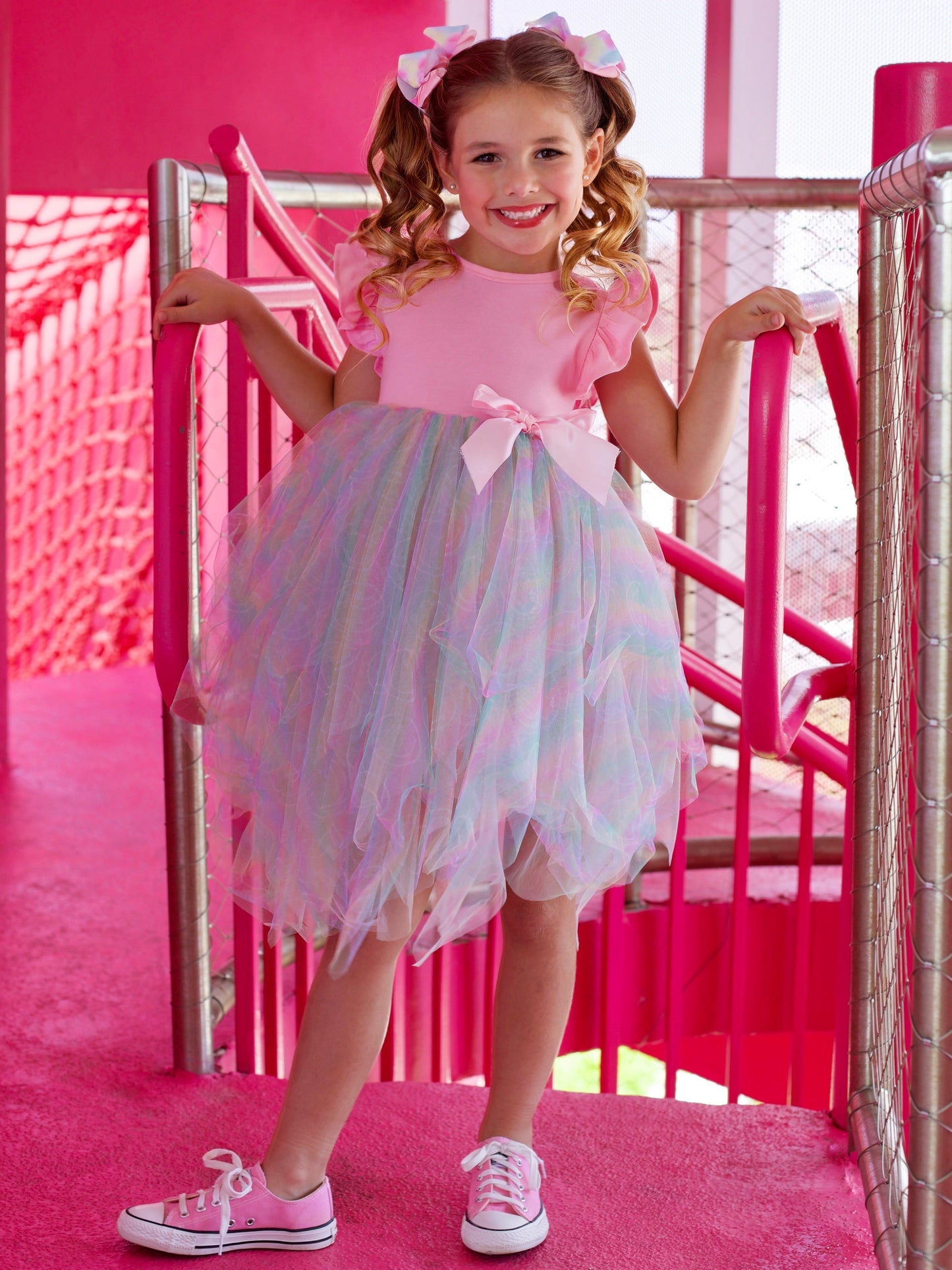 Rainbow Smiley Tutu Dress
