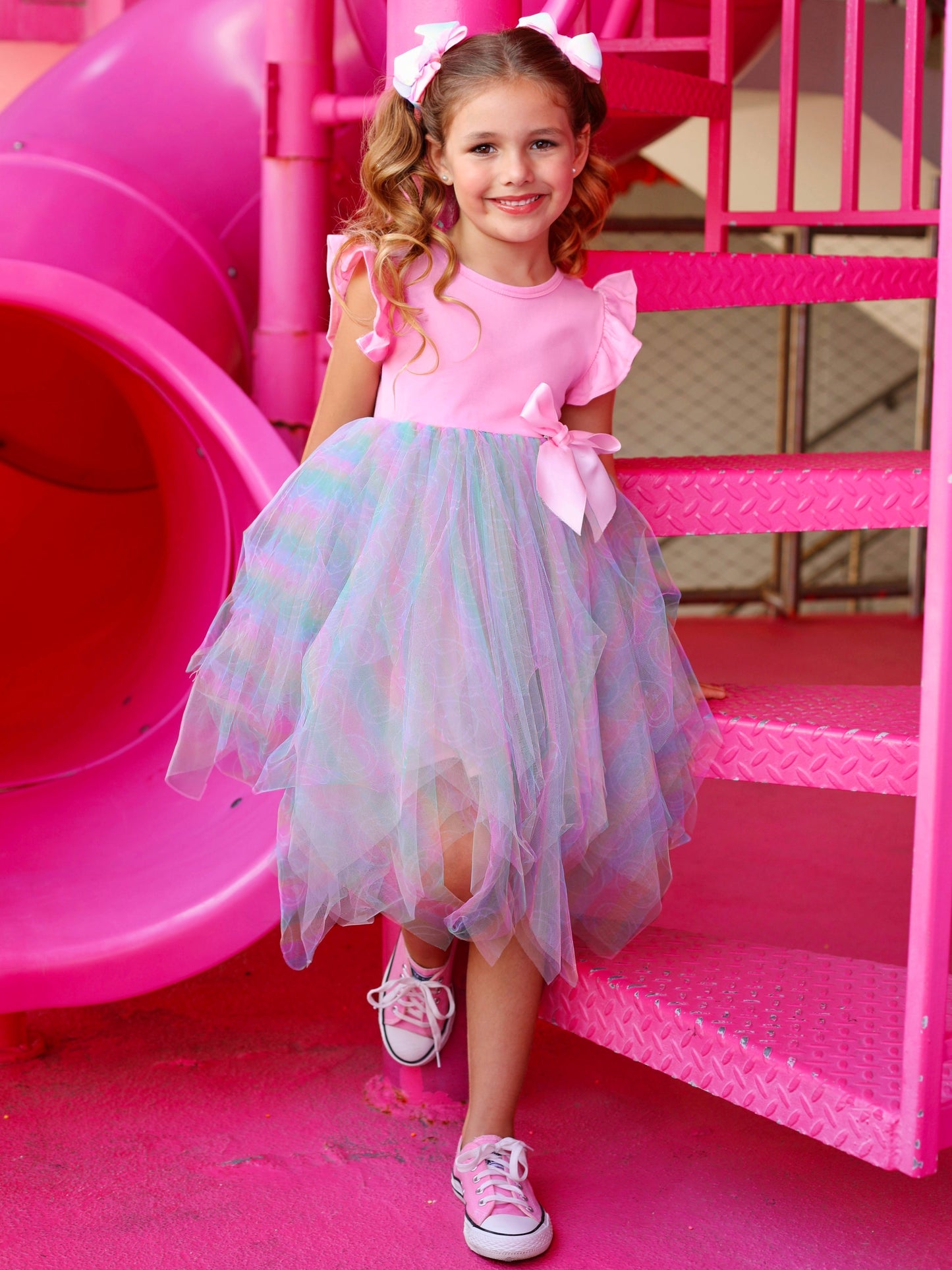 Rainbow Smiley Tutu Dress