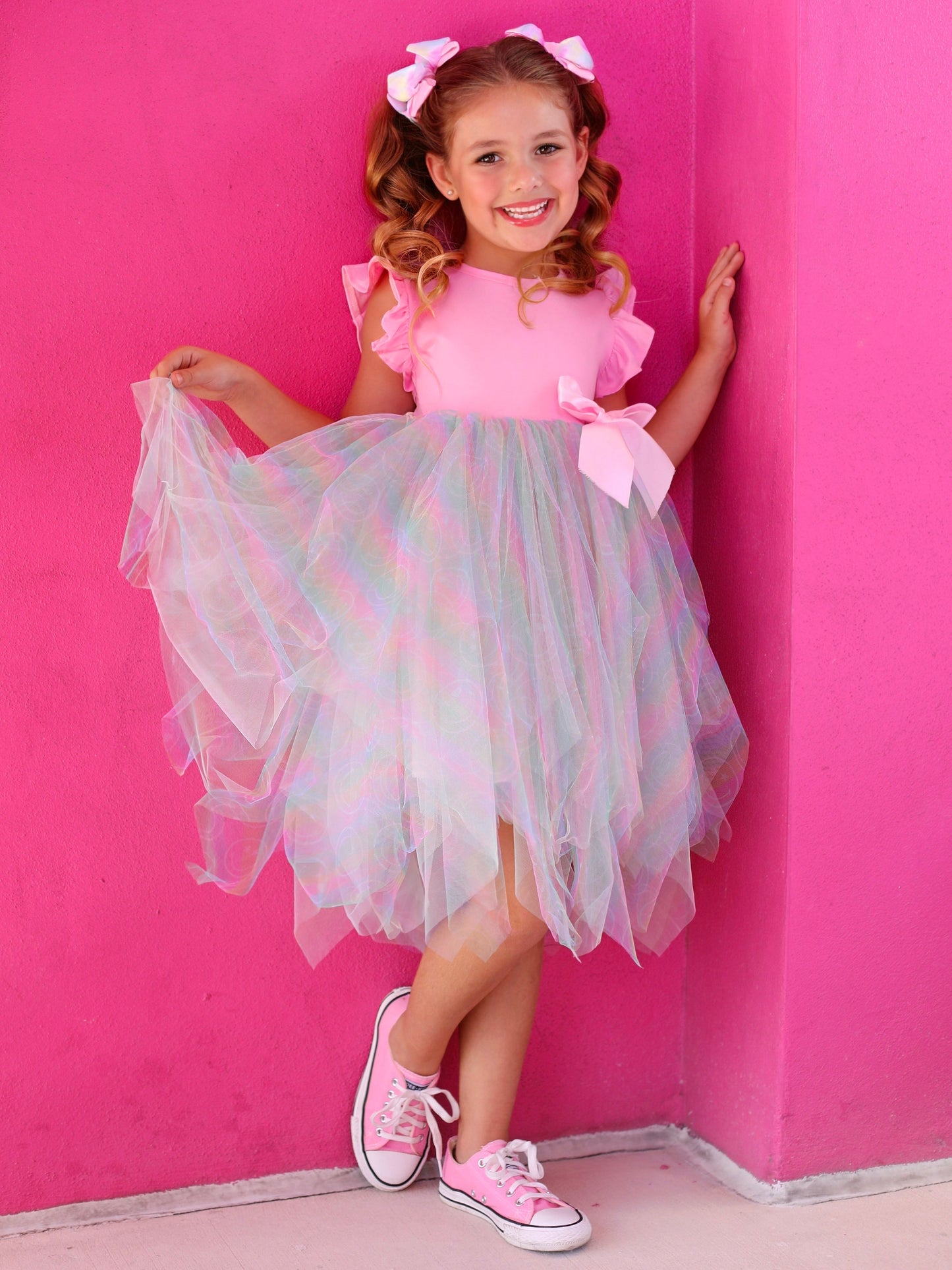 Rainbow Smiley Tutu Dress