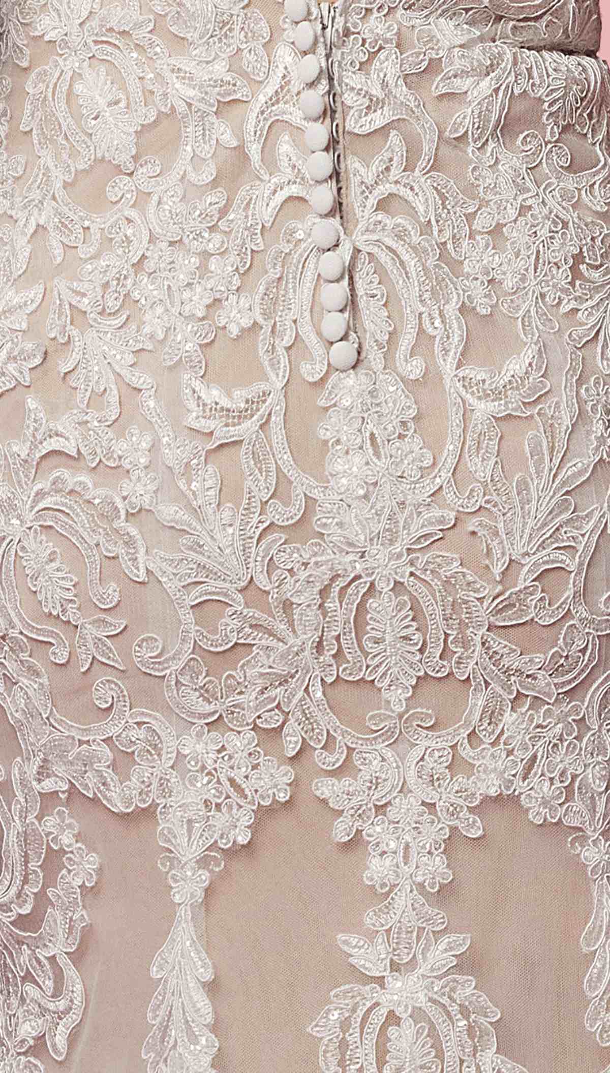 Spaghetti Strap V-Neckline Long Lace Wedding Gown
