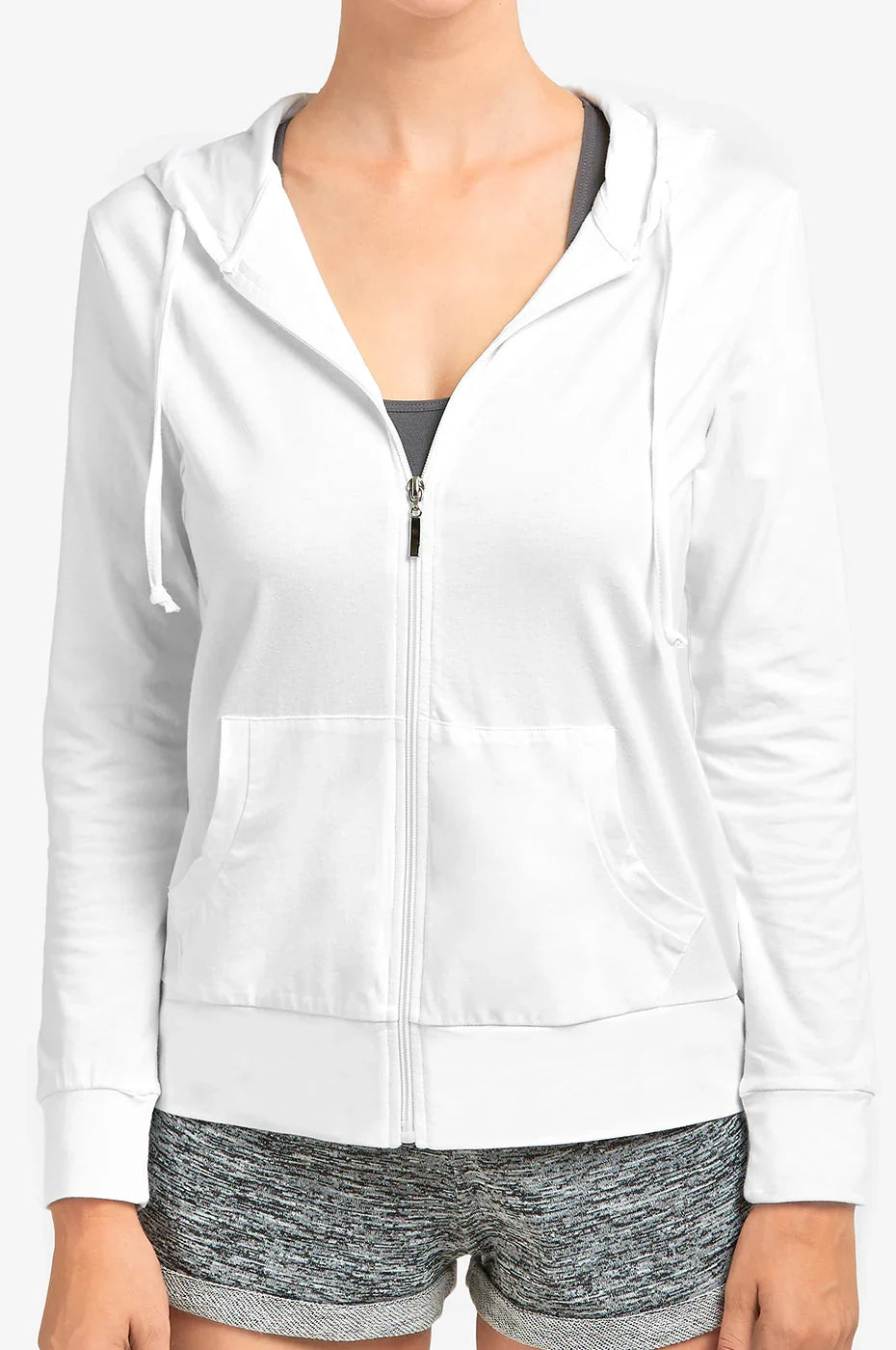 Sofra Ladies Single Jersey Zip-Up Hoodie Jacket