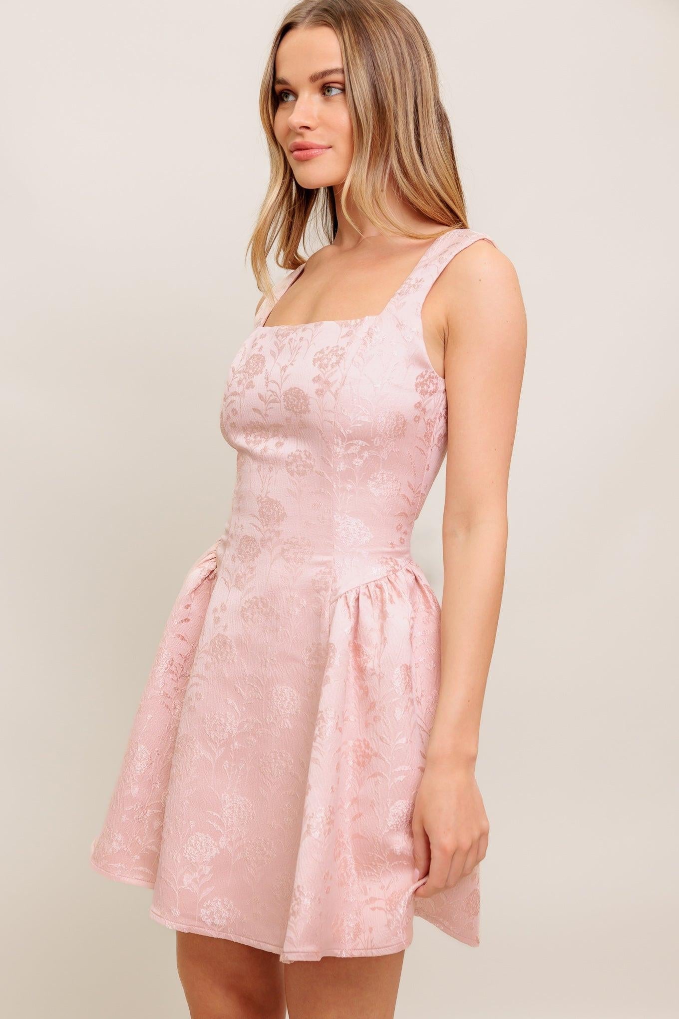Sweet Bloom Satin Mini Dress