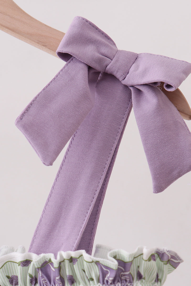Purple Floral Smocked Dress