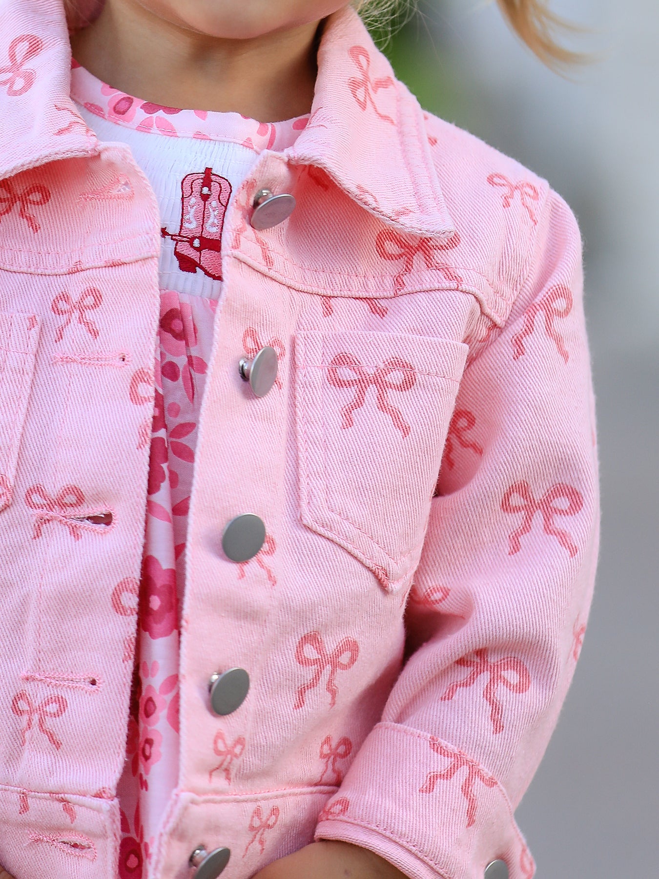 Pink Girls Denim Jacket
