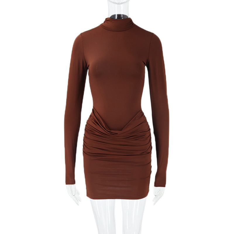 Long Sleeve Slim Fit Niche Short Dress