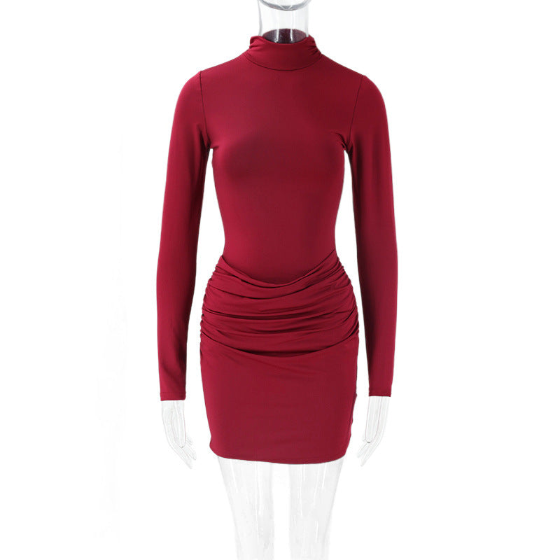 Long Sleeve Slim Fit Niche Short Dress