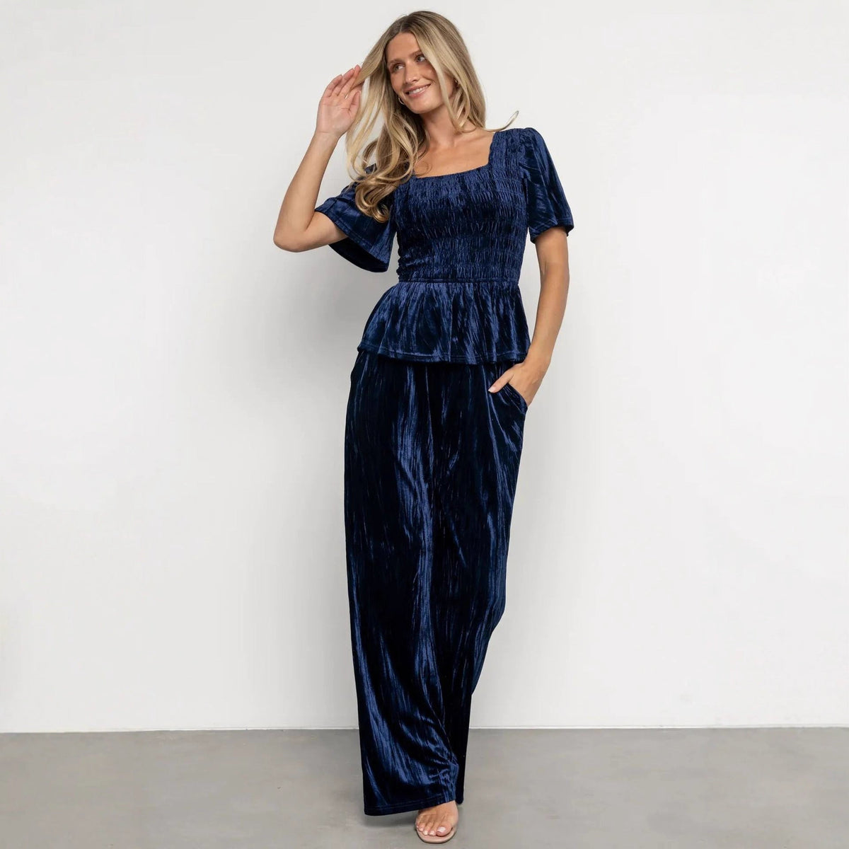 Velvet Wide Leg Two Piece Set