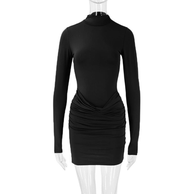 Long Sleeve Slim Fit Niche Short Dress