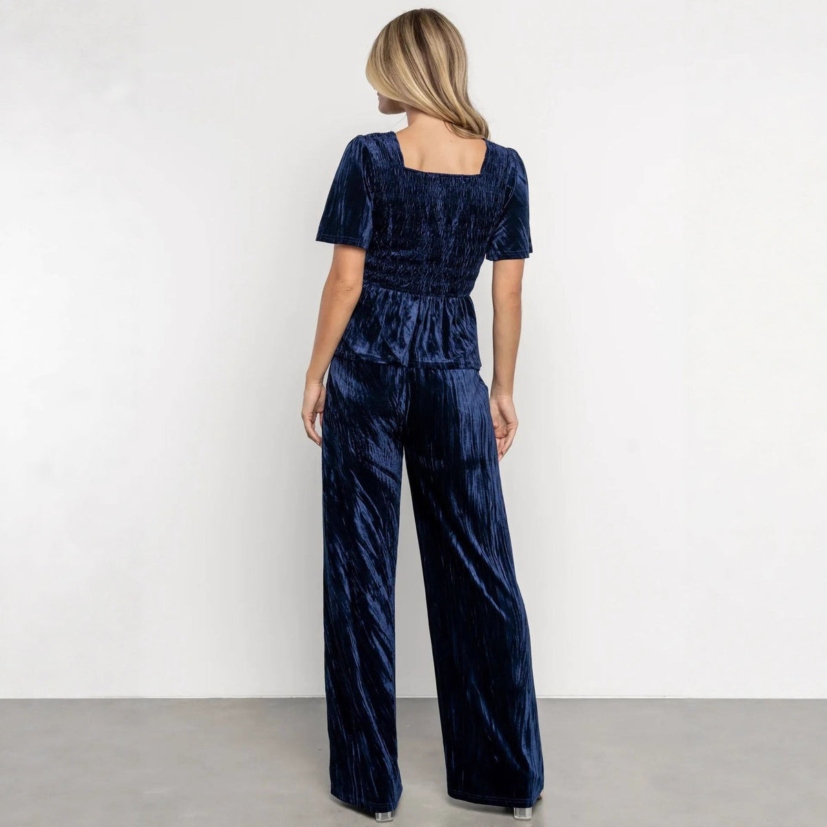 Velvet Wide Leg Two Piece Set