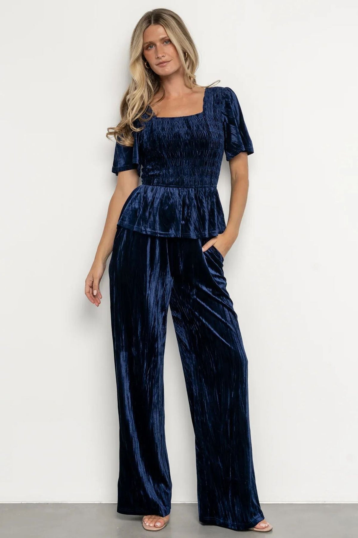 Velvet Wide Leg Two Piece Set
