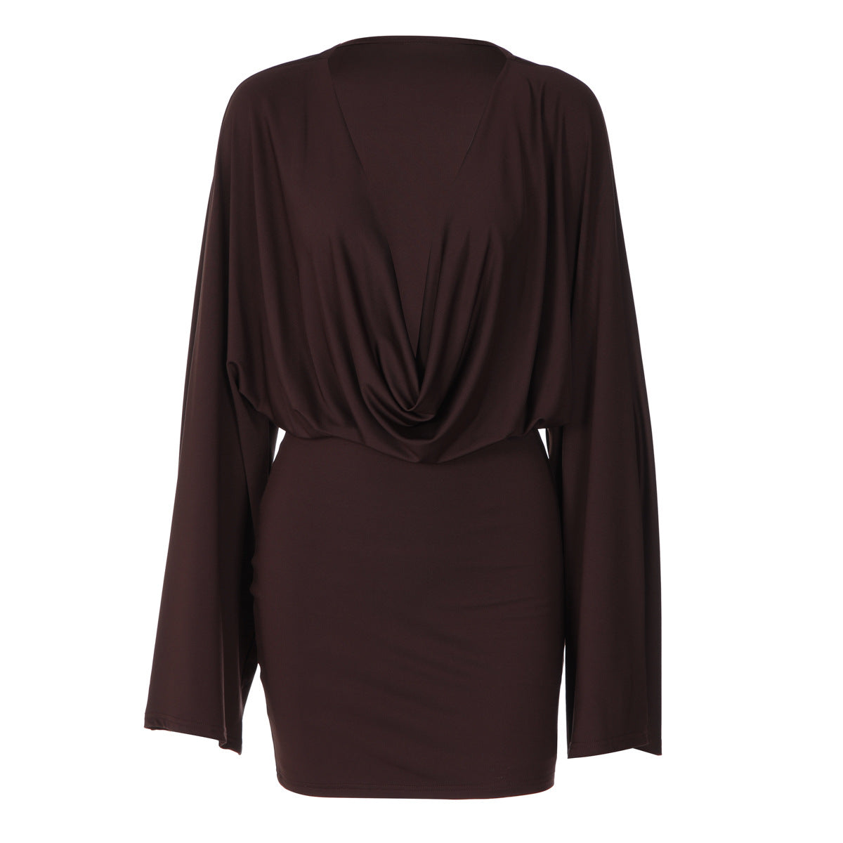 Low Cut Deep V Plunge neck Waist Slimming Dress