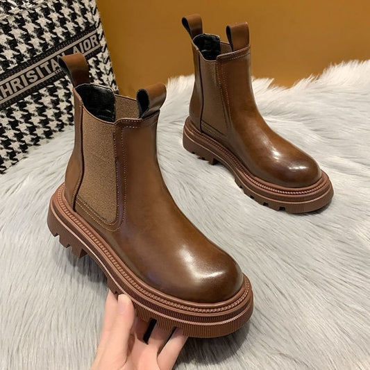 Chunky Heel Chelsea Ankle Boot