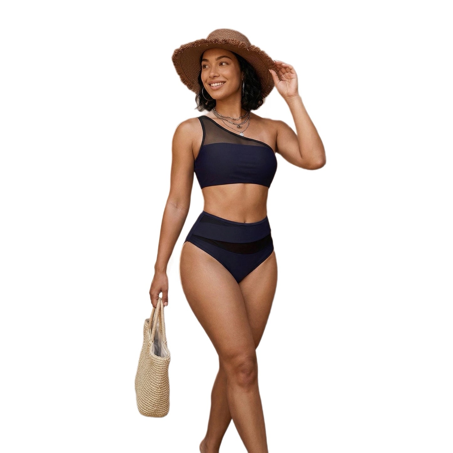 Women's High Waist Slim Hollow Out Bikini Set