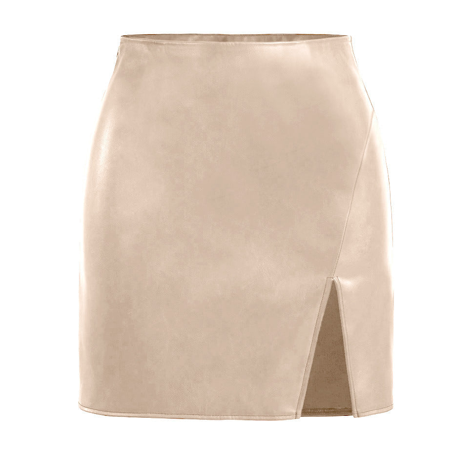 High Waist Faux Leather Skirt