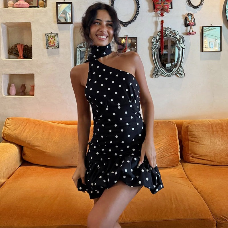 Polka Dot Cinched Dress