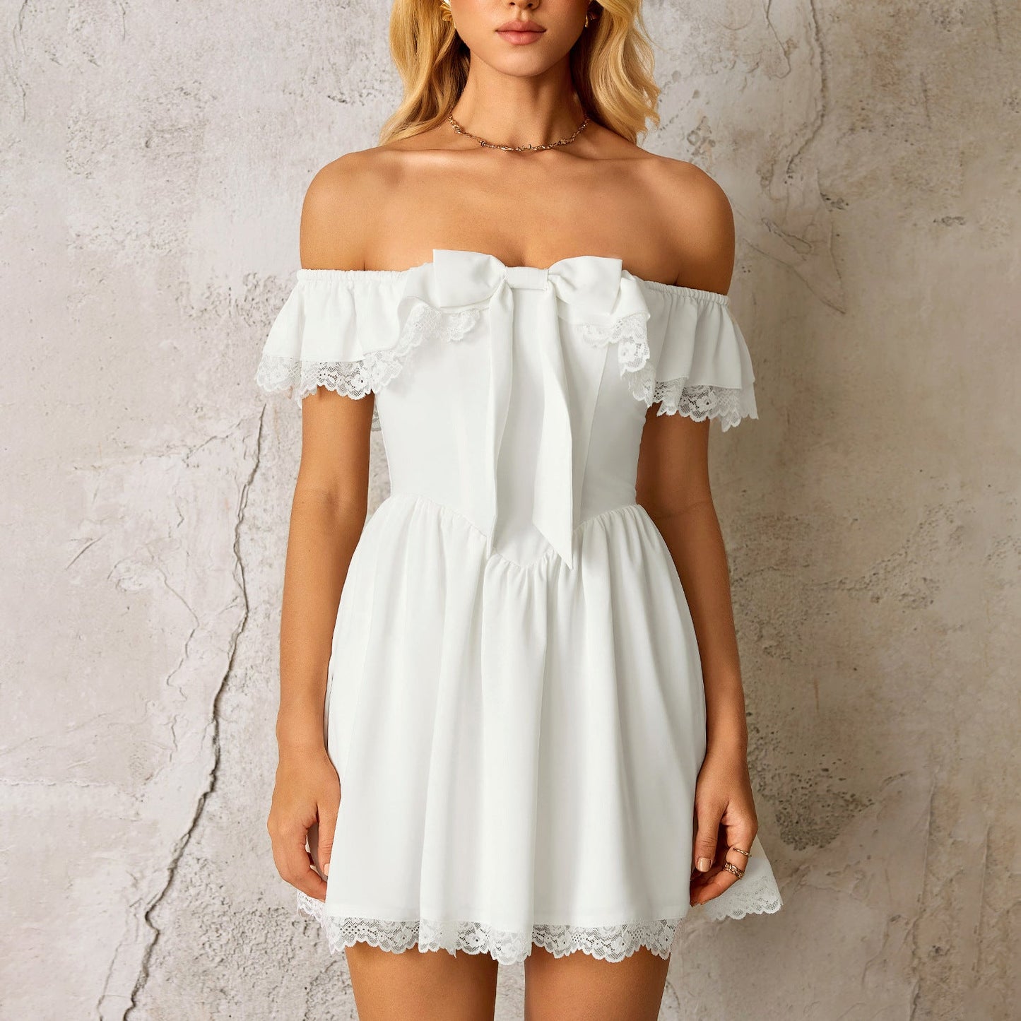 Lace Splicing Sling Dress