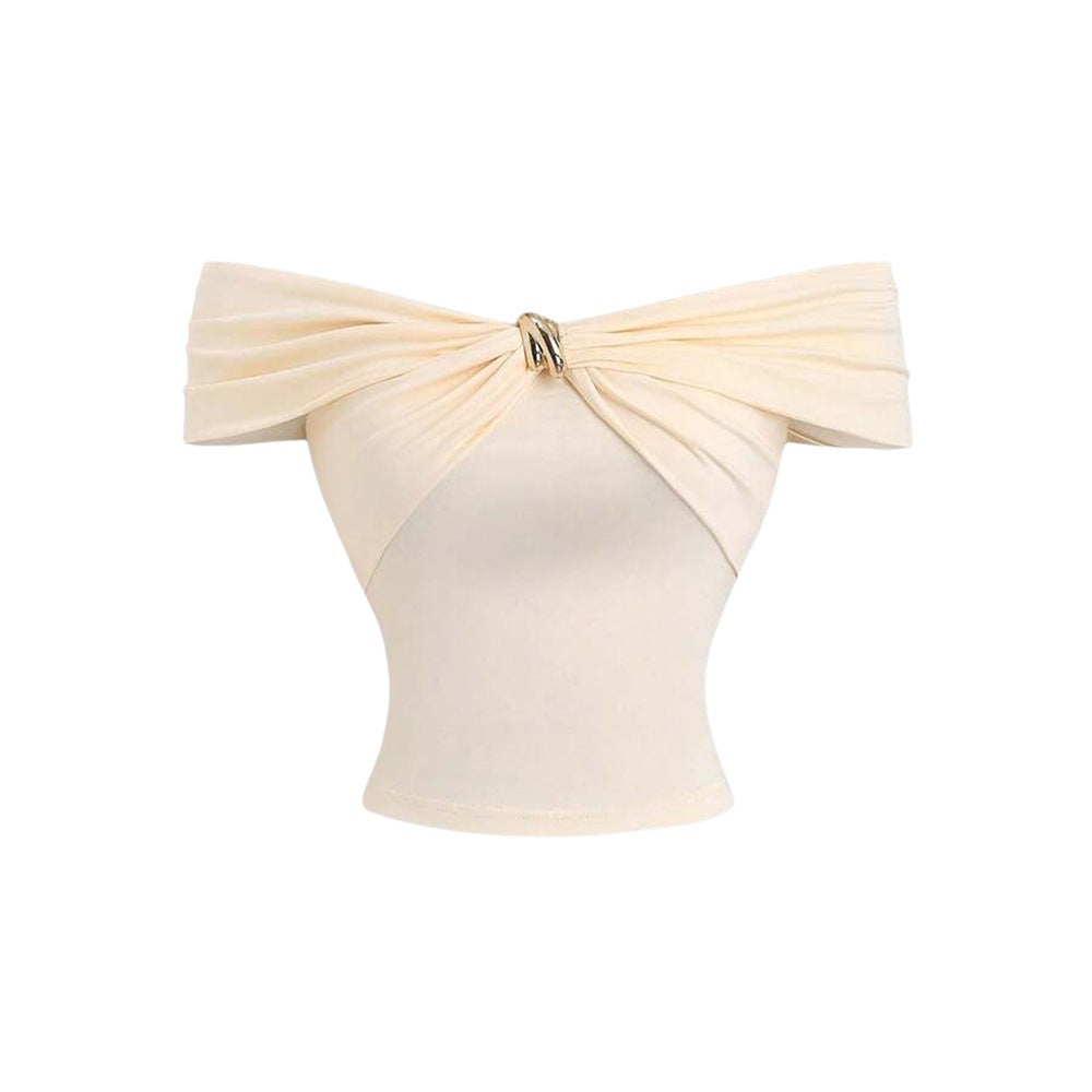 Slim Fit Cropped Short Off The Shoulders Top