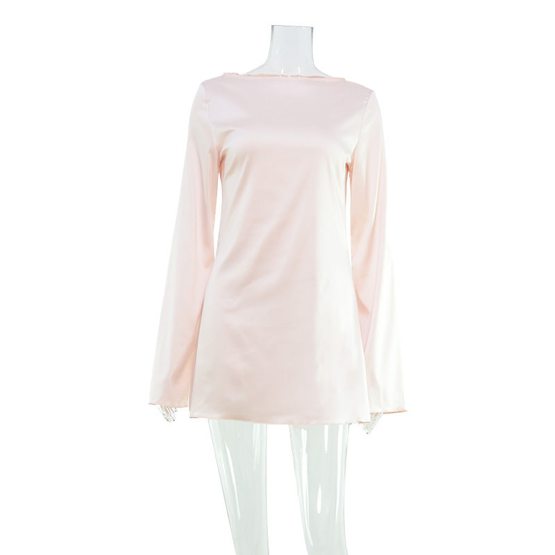 Long Sleeve Satin Comfortable Dress