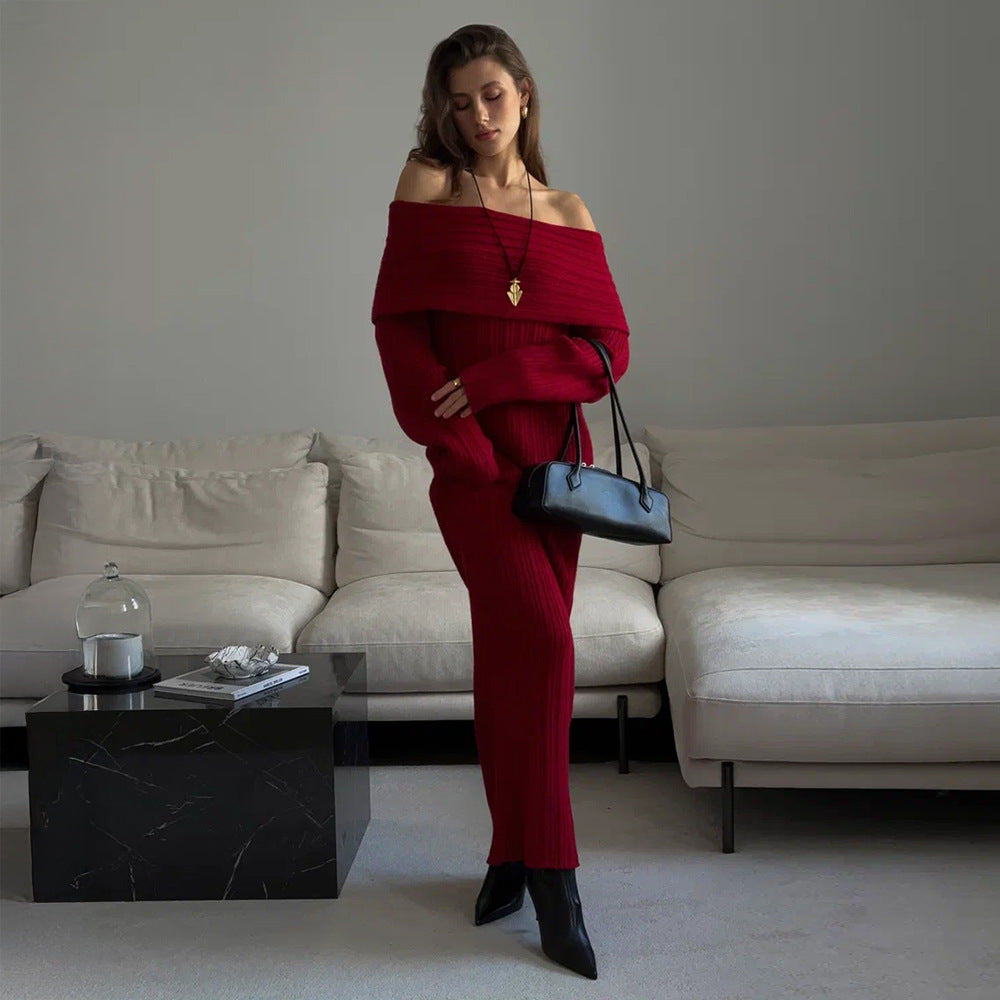 Off The Shoulder Knitted Dress