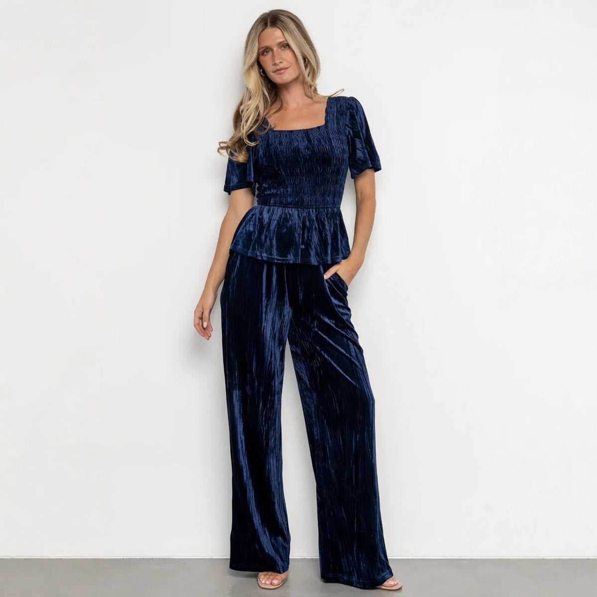 Velvet Wide Leg Two Piece Set