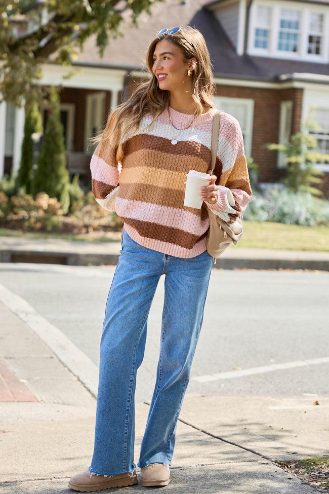 Remember Me Striped Open Knit Sweater Multi