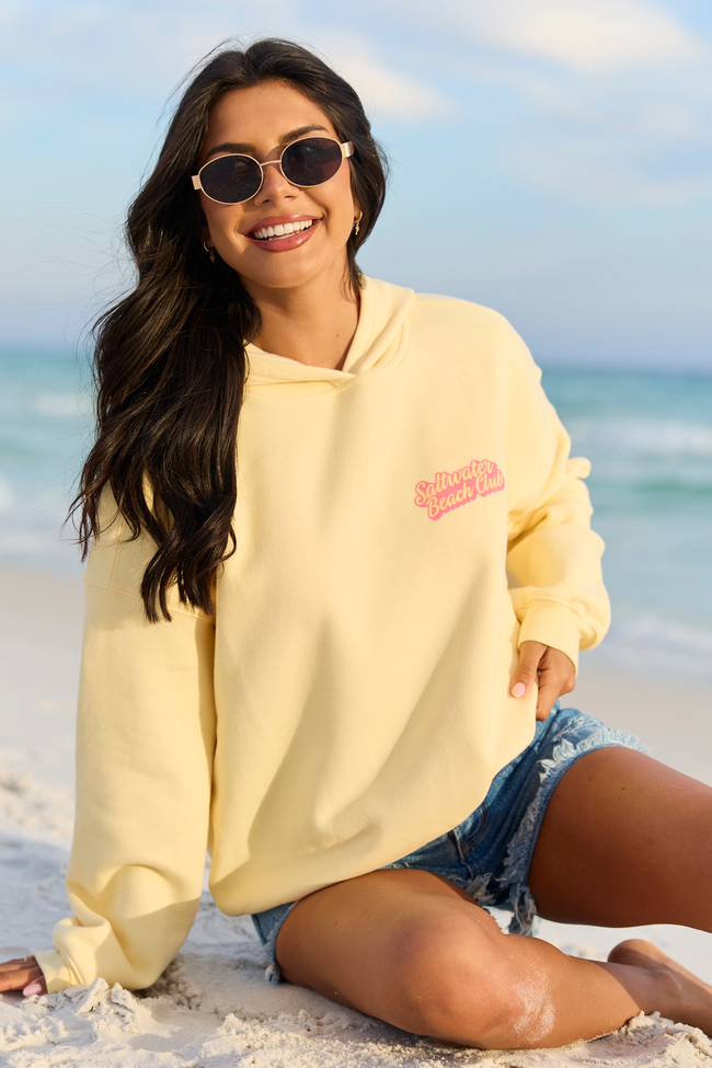 Saltwater Beach Club Yellow Graphic Hoodie